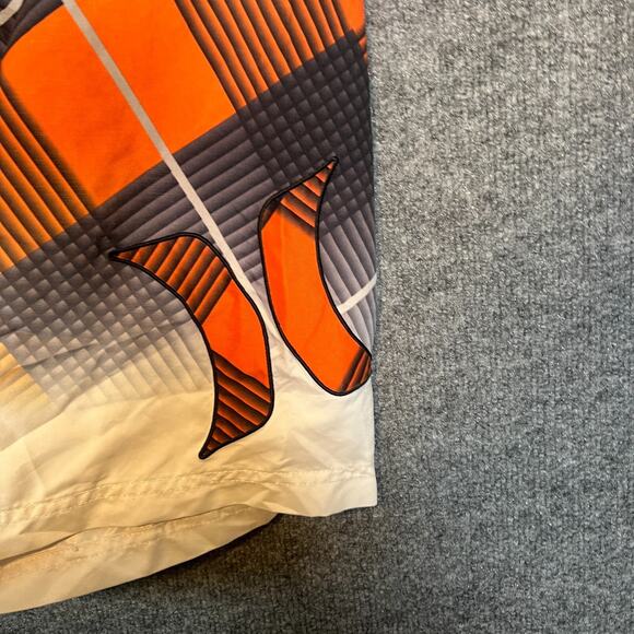 Hurley Swim Trunks Mens 32 Orange Black Beach Board Shorts Relax Pocket Y2K Logo - Picture 4 of 10